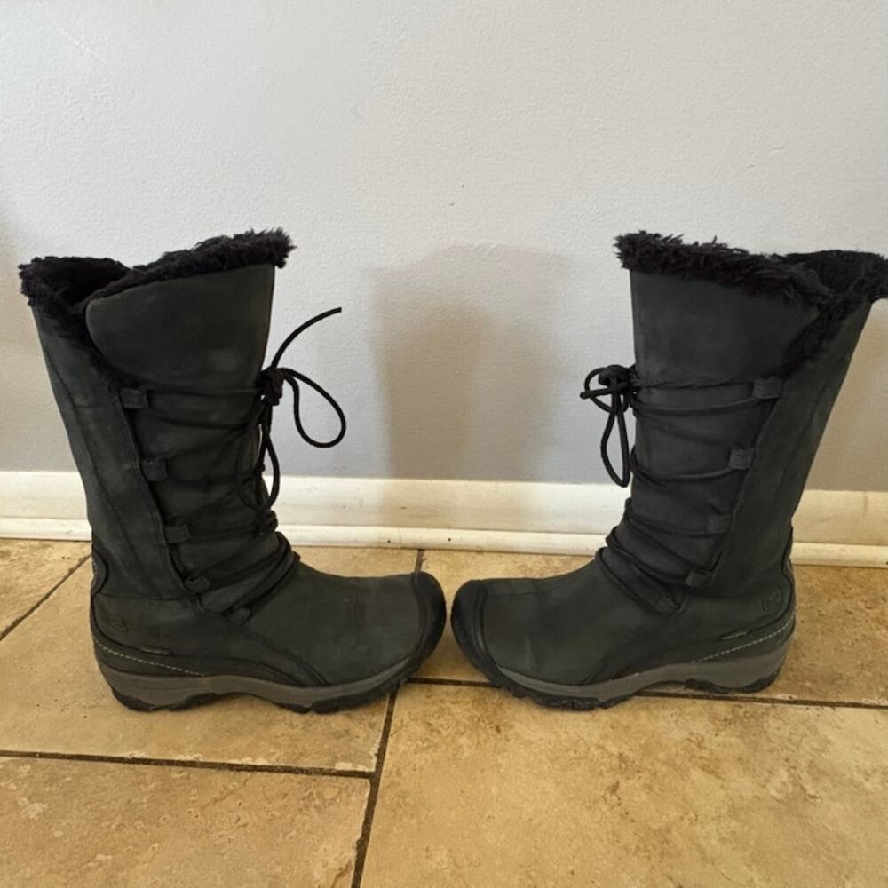 Keen Brighton Tall Winter Boots Womens 7 Gray Waterproof Fur Lined Snow Boots - Picture 5 of 9